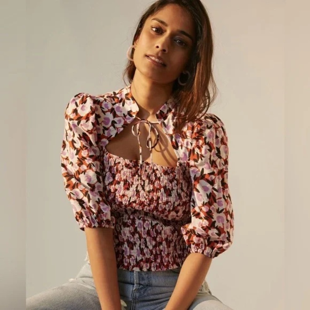 Anthropologie Maeve smocked blouse